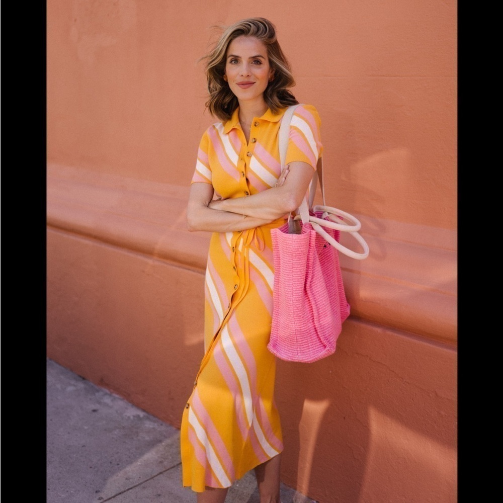 Derek Lam Aurelia Striped Cotton-blend Midi Shirt Dress 🍑🍊 Brand NEW size XS